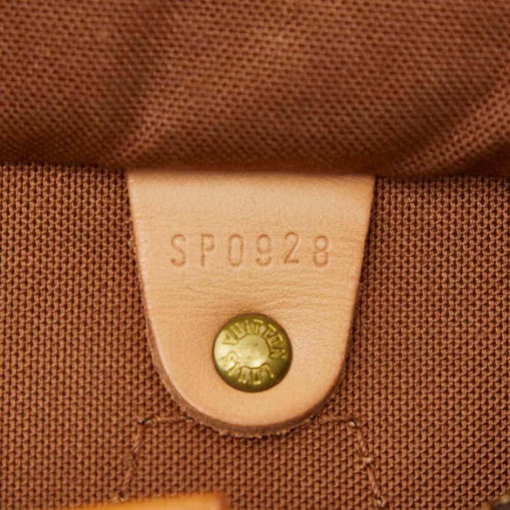 LOUIS VUITTON Authentic Brown Monogram Leather Speedy 35 Boston Bag - Picture 12 of 12